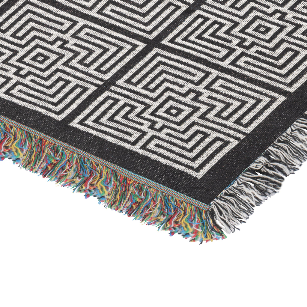 Labyrinth Square Woven Blanket